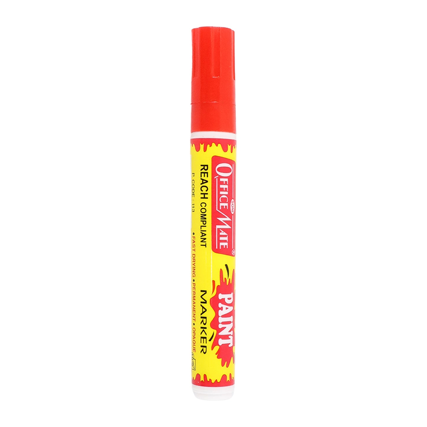 Officemate Permanent Paint Marker Pen Red – Quick Dry, Waterproof & REACH Compliant