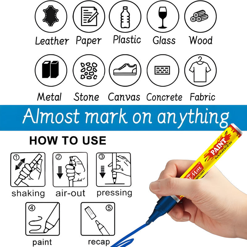 Officemate Permanent Paint Marker Pen Royal Blue – Quick Dry, Waterproof, Multi-Surface & REACH Compliant