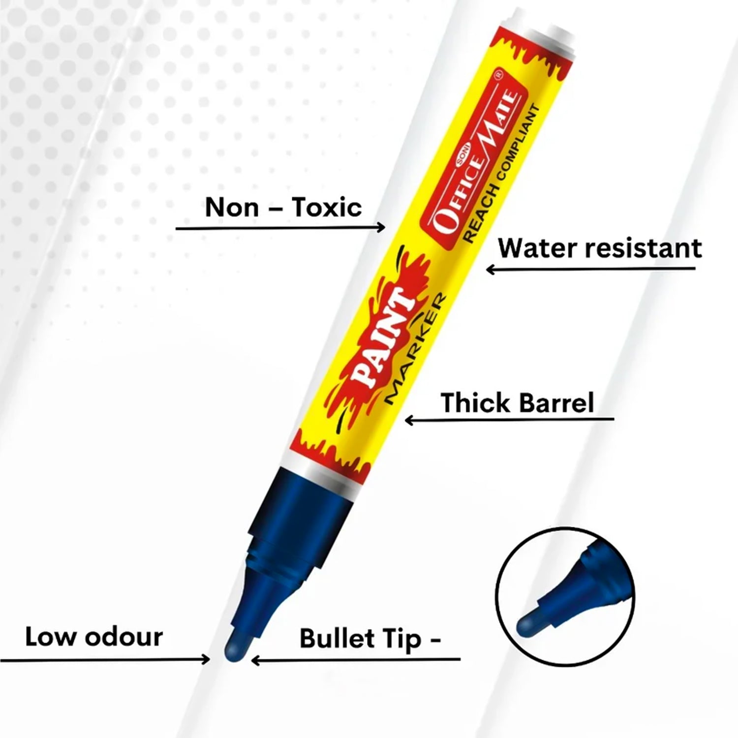 Officemate Permanent Paint Marker Pen Royal Blue