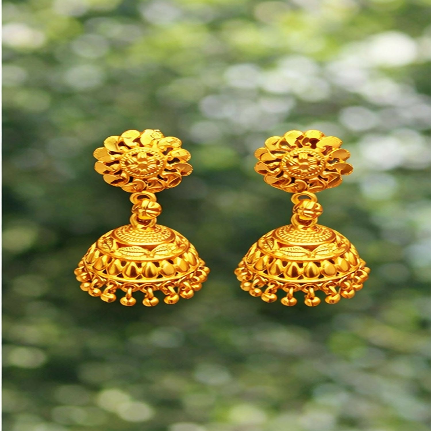 Traditional Gold Plated Jhumka Earrings for Women
