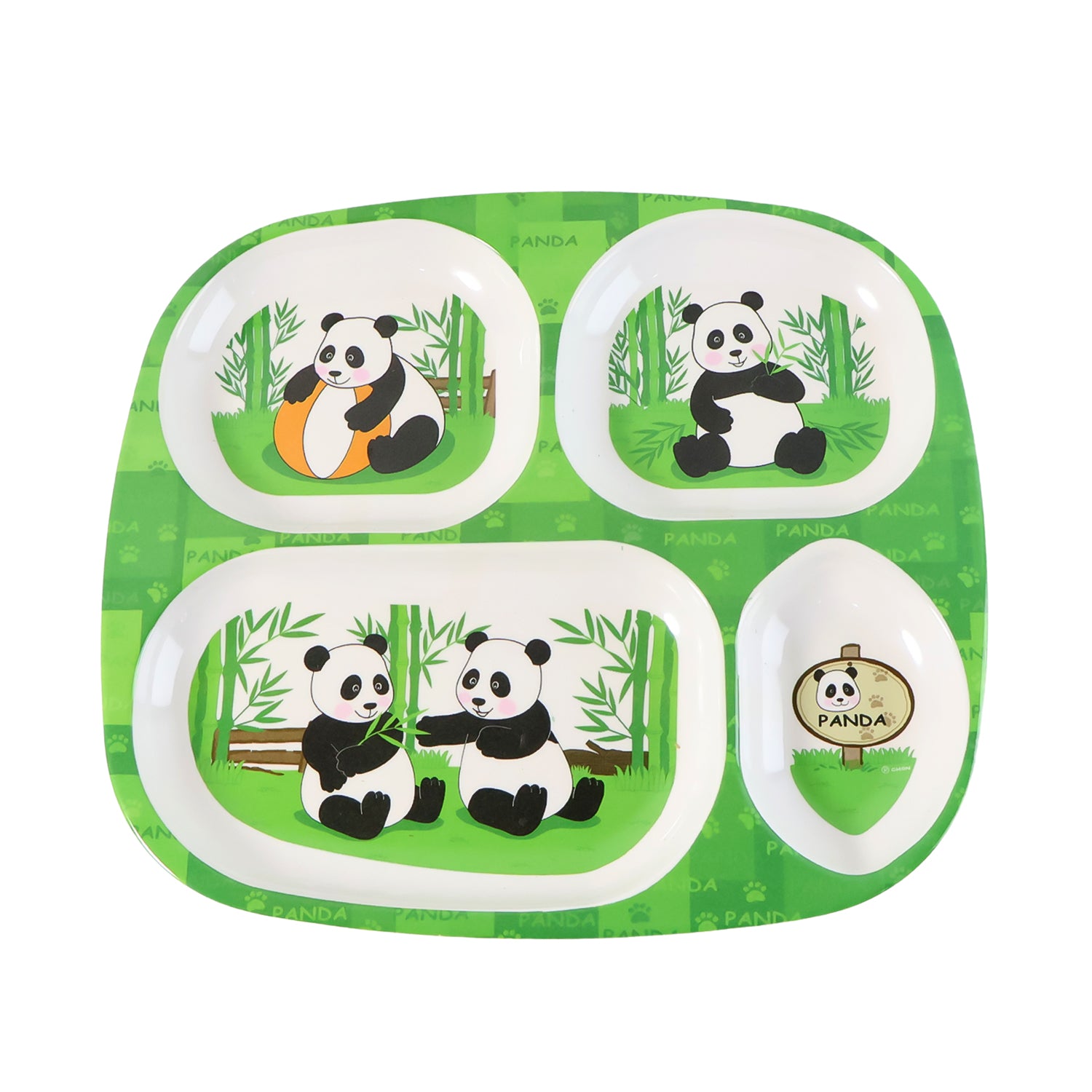 Kids 4-Compartment Melamine Partition Plate (1 Pc / 24×22 Cm)