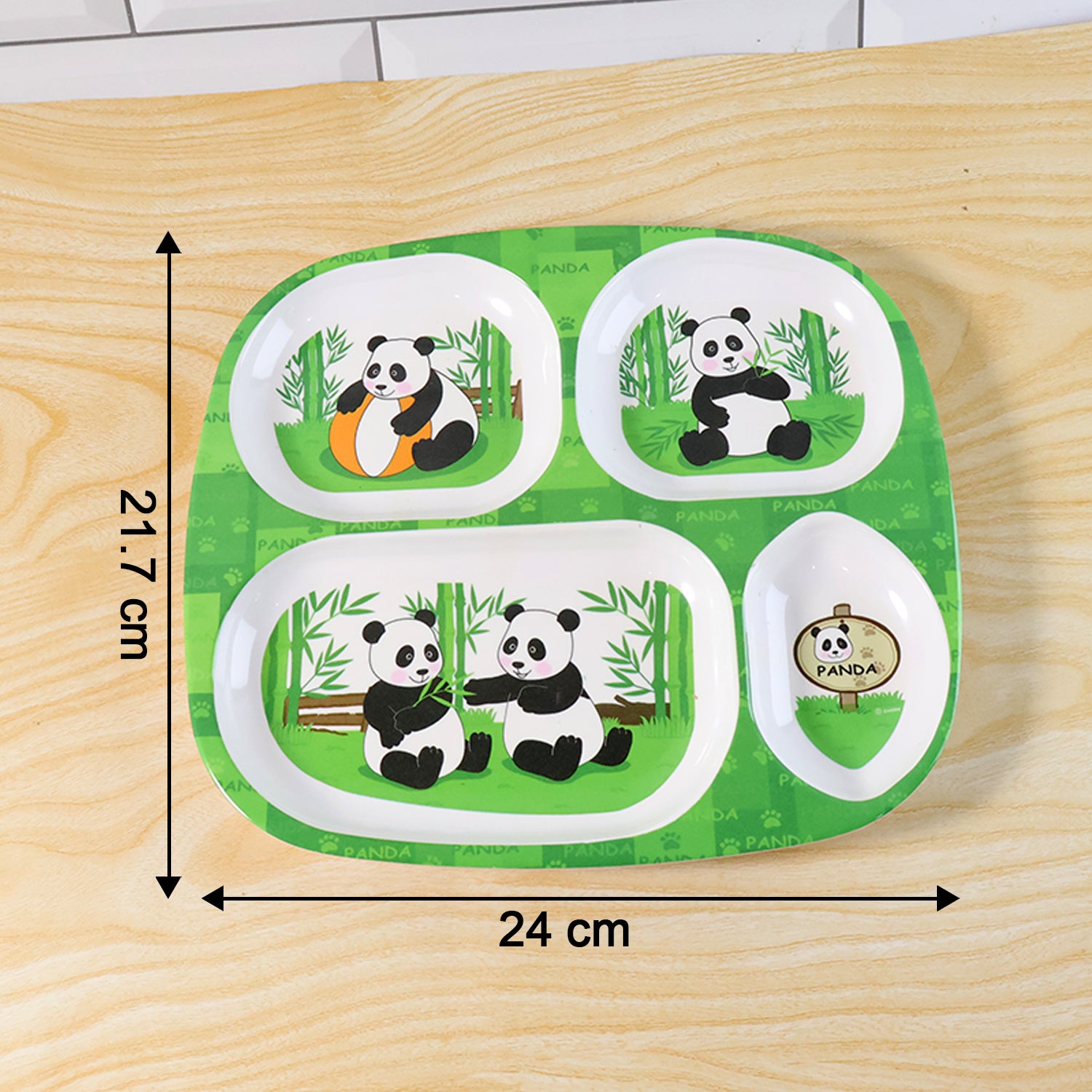 Kids 4-Compartment Melamine Partition Plate (1 Pc / 24×22 Cm)