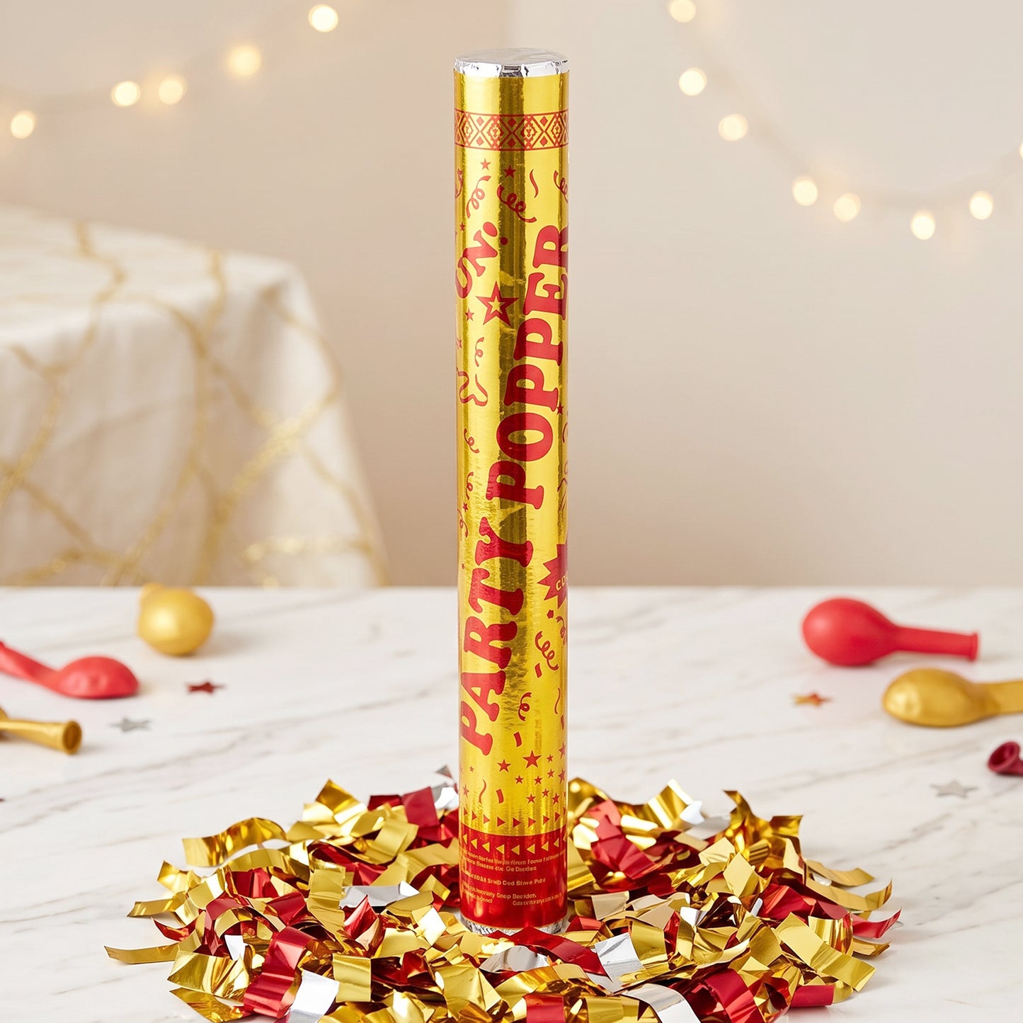 Golden Party Popper Confetti Cannon Shooter for Birthday and Celebration (1 Pc)