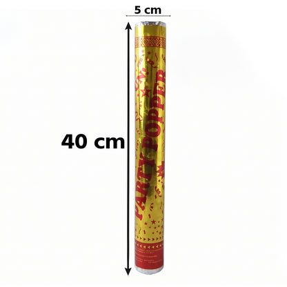 Golden Party Popper Confetti Cannon Shooter for Birthday and Celebration (1 Pc)