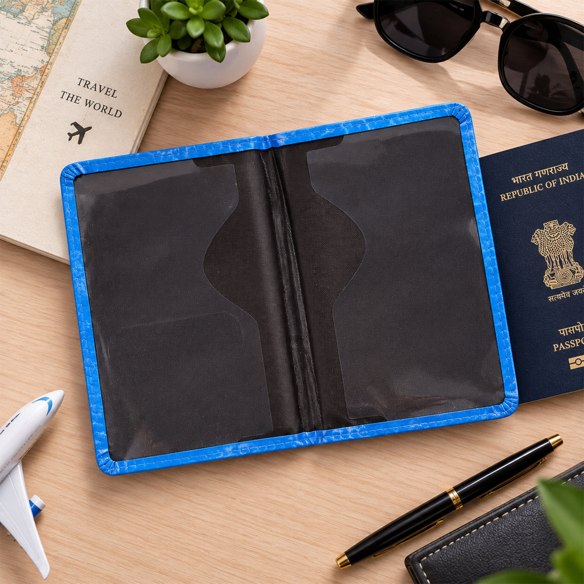 Passport Holder Travel Wallet for International Trips, Flights and Tours (1 Pc)