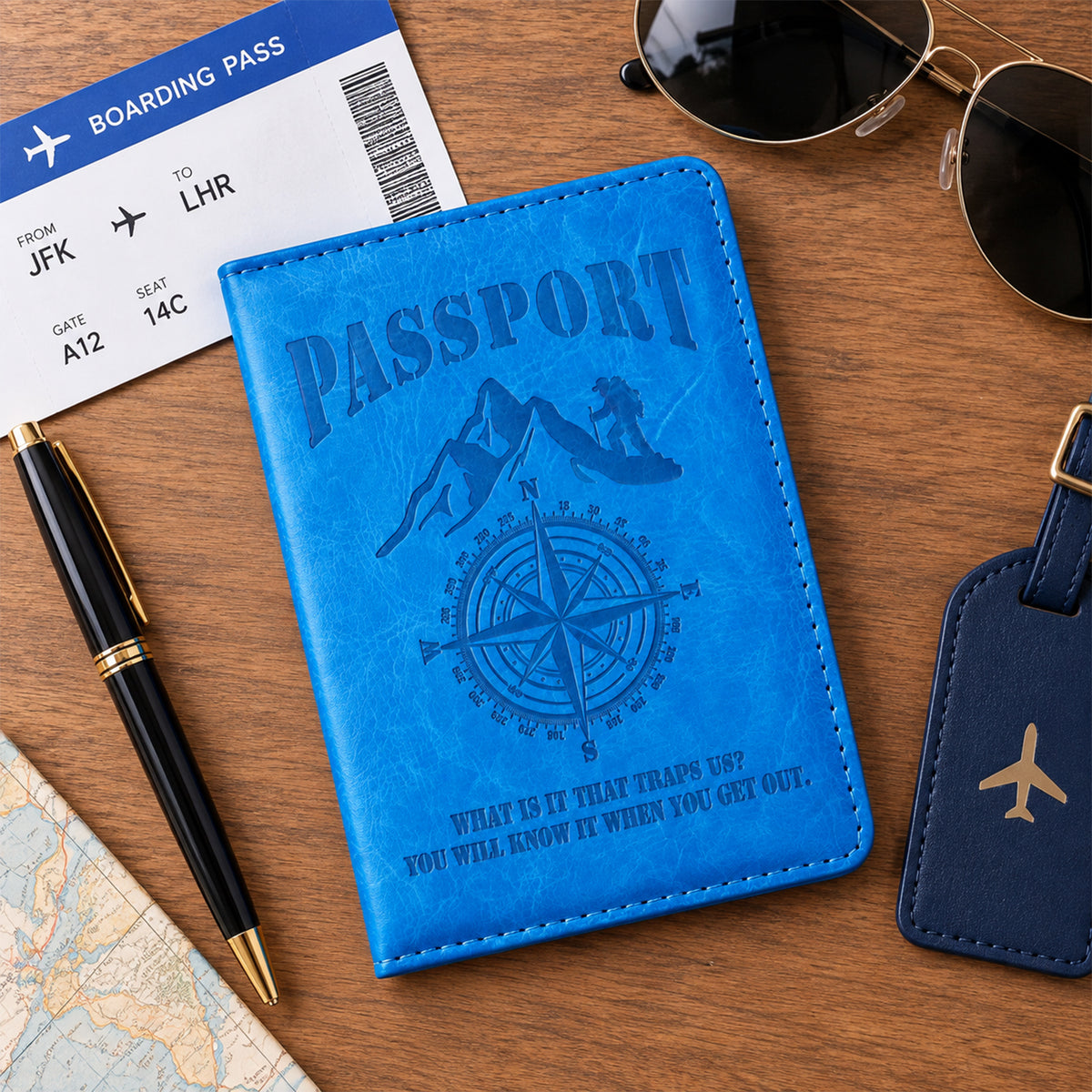 Passport Holder Travel Wallet for International Trips, Flights and Tours (1 Pc)