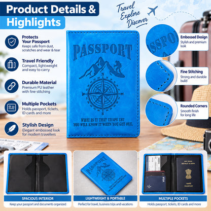 Passport Holder Travel Wallet for International Trips, Flights and Tours (1 Pc)
