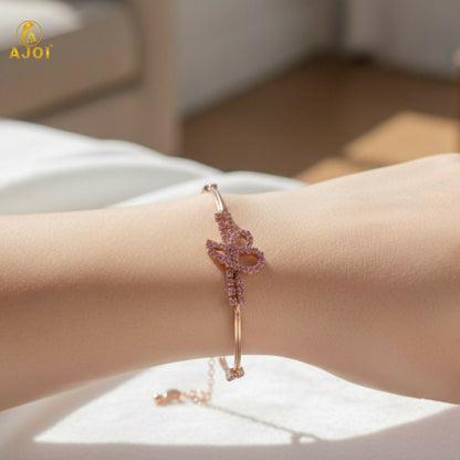 Premium Rose Gold Plated Heart & Infinity Crystal Bracelet for Women