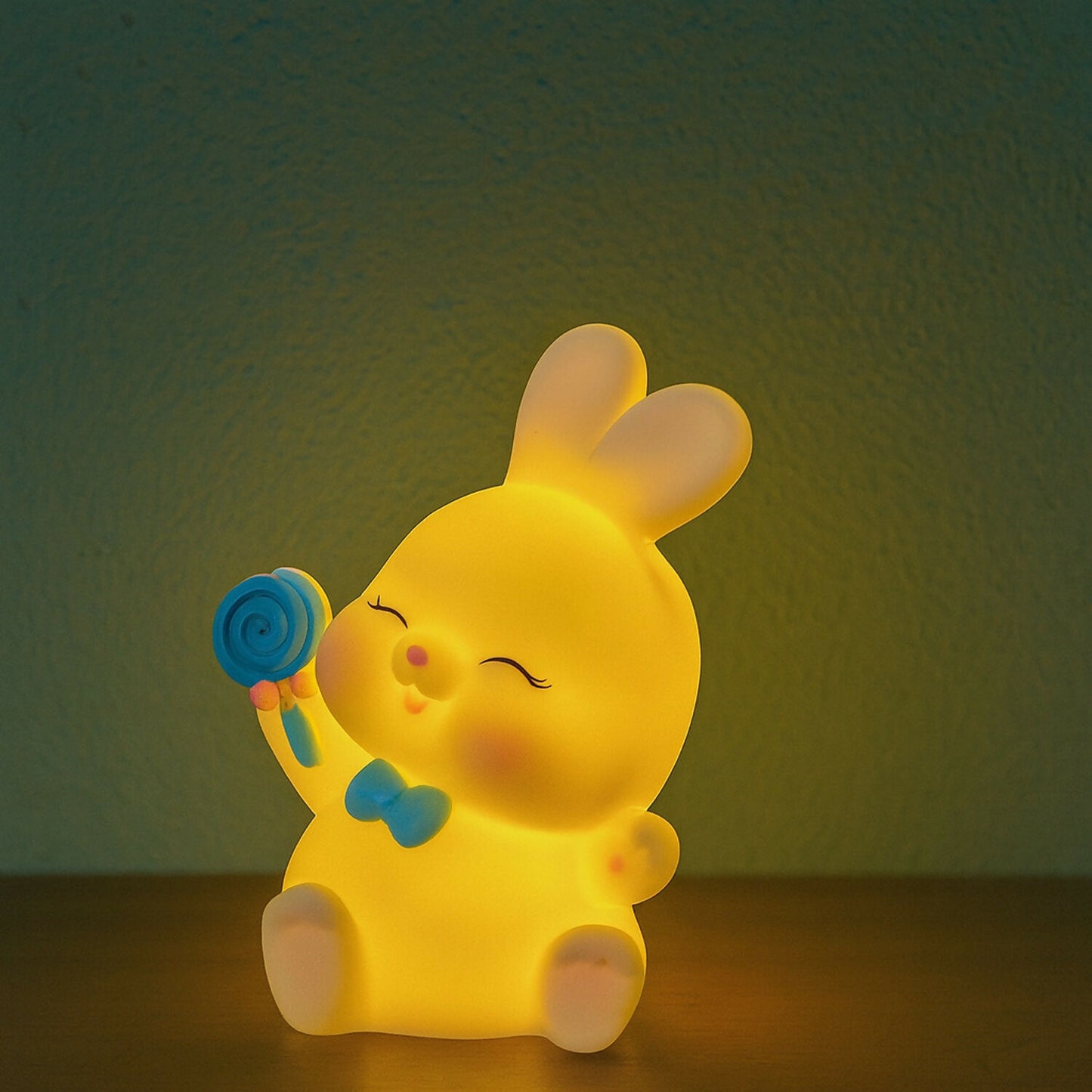 Cute Bunny with Lollipop Mini Figurine for Kids Room & Desk Decoration
