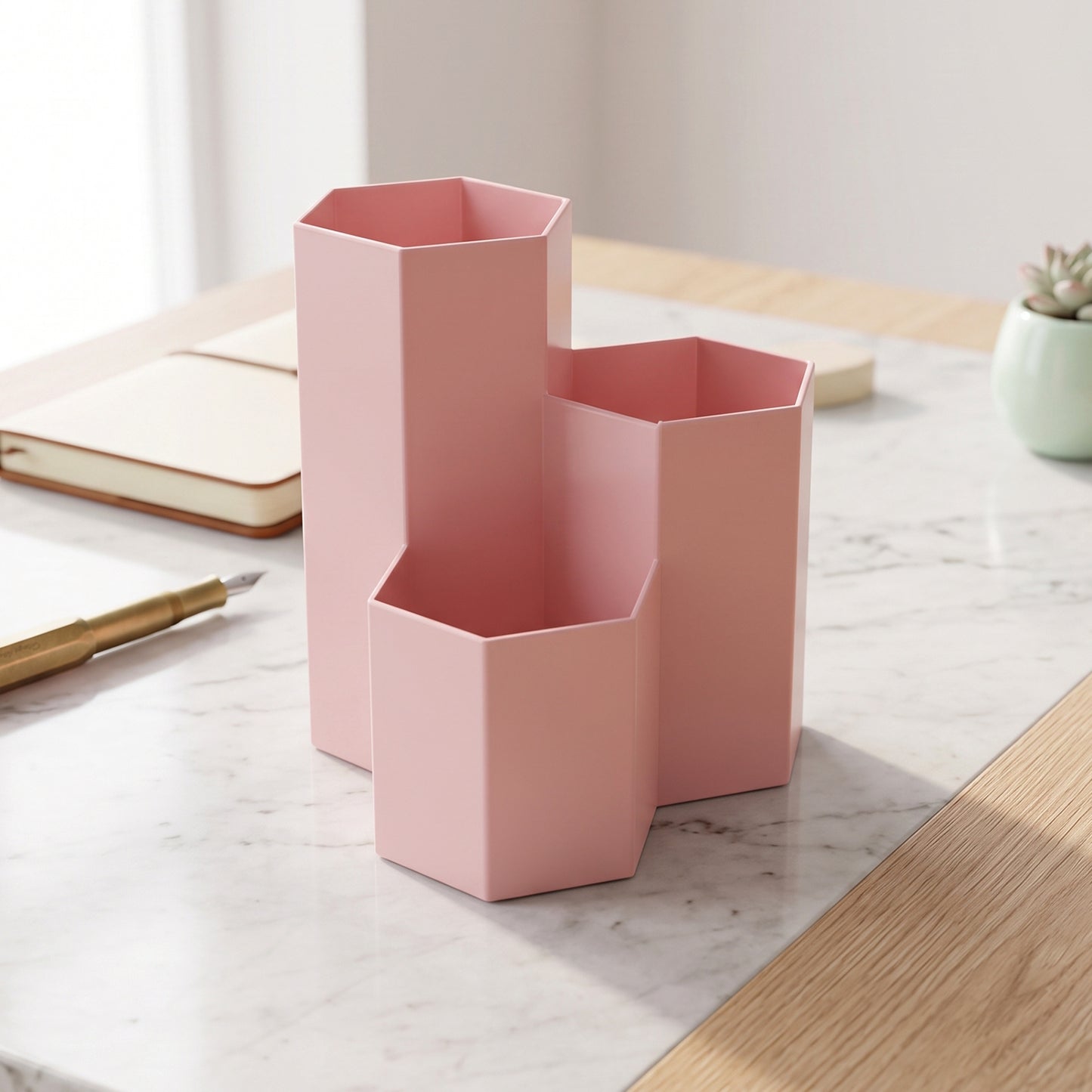 Desk organizer shown from the side