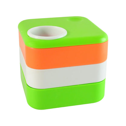 Khyati Tricolour Square Pen Stand with Sliding Drawers – Multi-Functional Desk Organizer