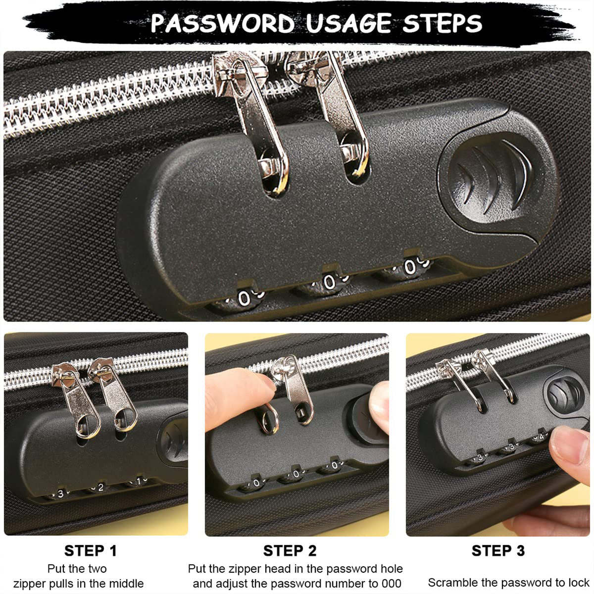 4 Layer Zipper Stationery Pouch Pencil Case with Combination Lock for Students (1 Piece)