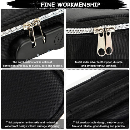 4 Layer Zipper Stationery Pouch Pencil Case with Combination Lock for Students (1 Piece)