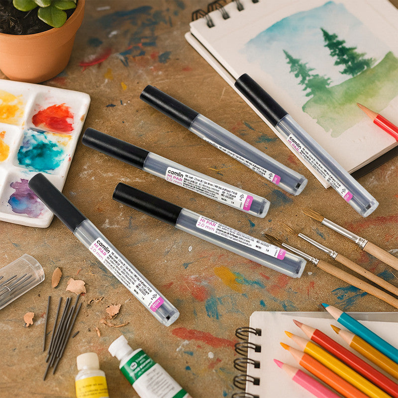 Camlin Hi-Par 2.0 mm Pencil Leads – High-Polymer Replacement Leads for 2 mm Clutch Pencils (Pack of 10)