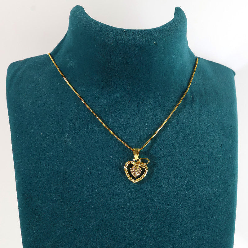Stylish dual heart pendant necklace suspended from a sleek refined chain
