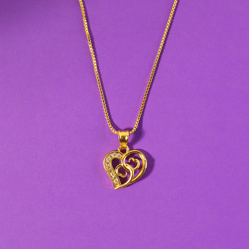 Side view of elegant twin heart pendant necklace highlighting its graceful design