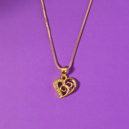 Side view of elegant twin heart pendant necklace highlighting its graceful design
