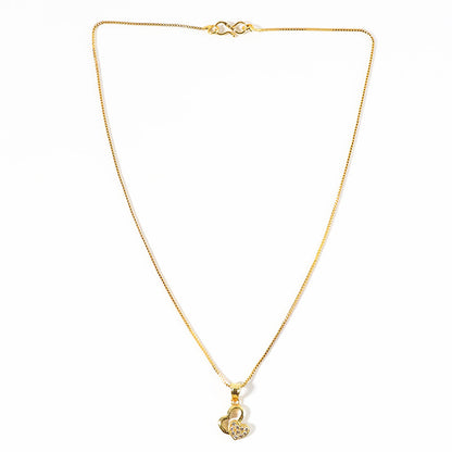 Elegant Dual-Heart Pendant Necklace with Sparkling Stone Detailing