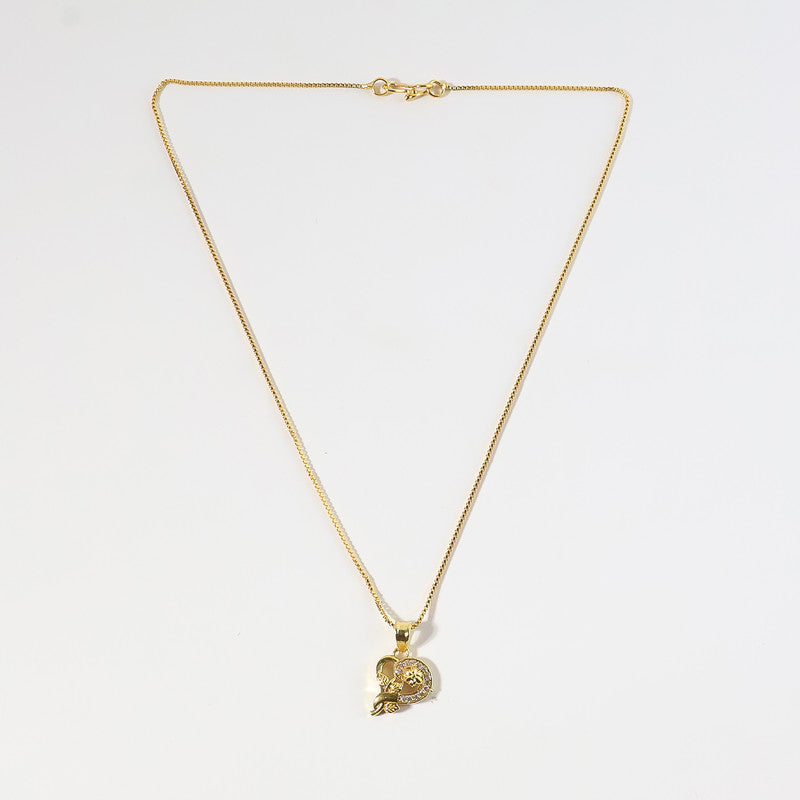 Floral Heart Pendant Necklace with Sparkling Stone Accents