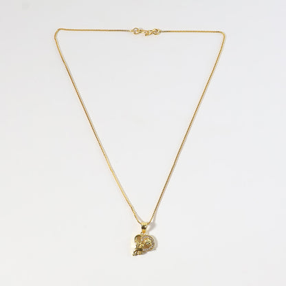 Floral Heart Pendant Necklace with Sparkling Stone Accents