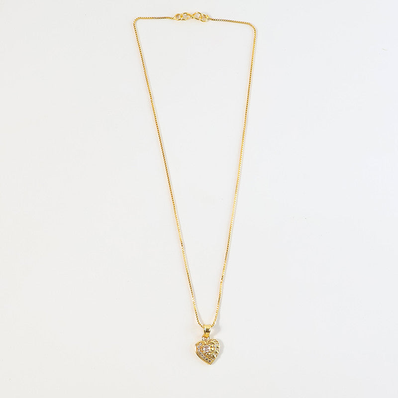 Elegant Crystal Heart Pendant Necklace with Artistic Leaf Detailing