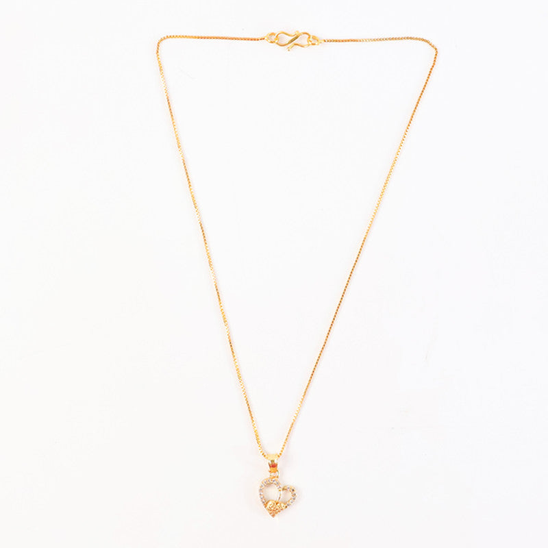 Gold-plated double heart pendant necklace necklace worn as romantic jewelry accessory