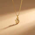 Teardrop Pendant Necklace – Elegant Swirl Design with Crystals