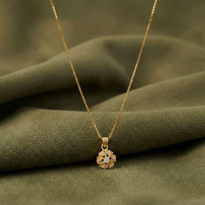 Elegant Floral Pendant Necklace with Sparkling Crystal Accents
