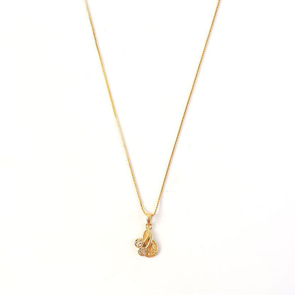 Elegant Gold Pendant Necklace with Dual Crystal Charms and Textured Disc