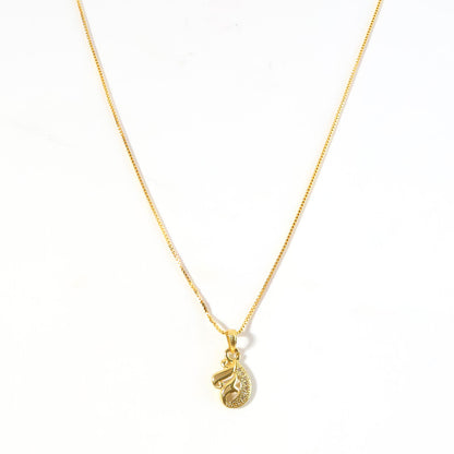 Elegant Teardrop Swirl Pendant Necklace with Crystal Detailing