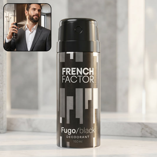 French Factor Fugo Black Deodorant Body Spray (1 Pc, 150 ML)