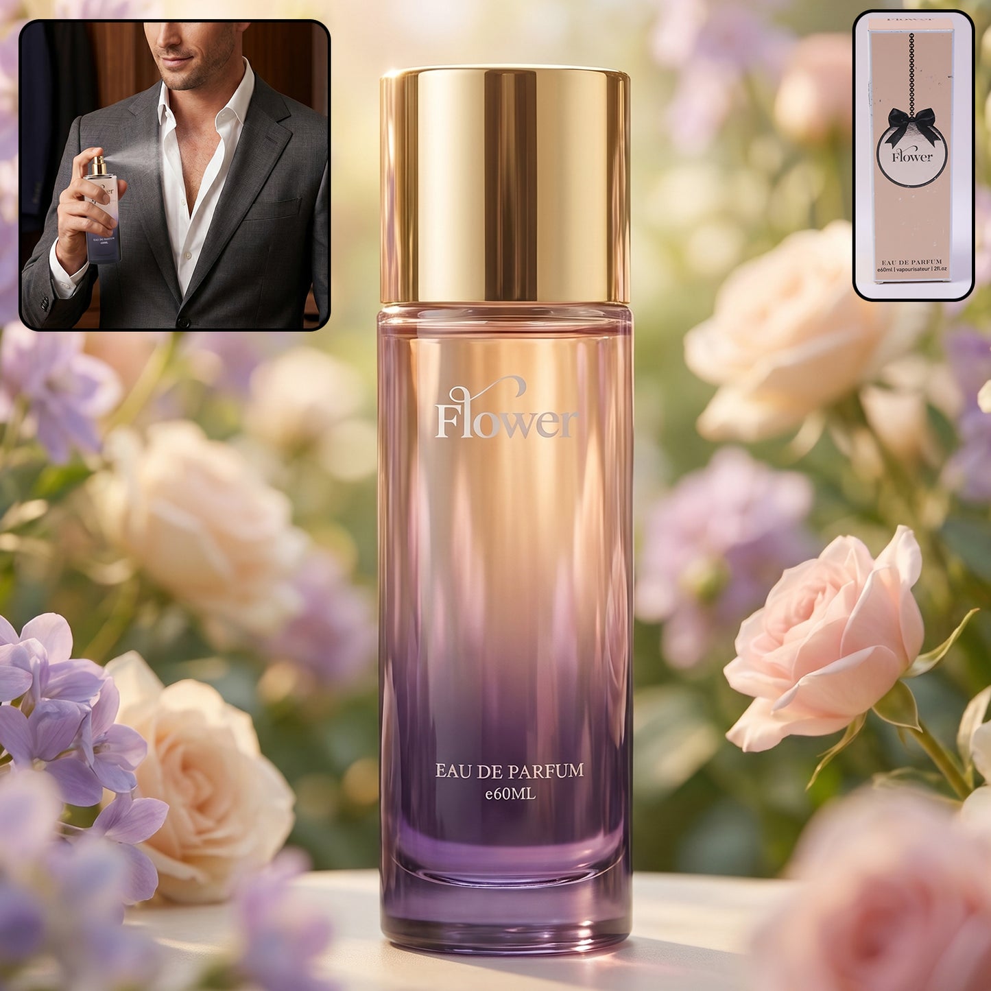 Flower Eau De Parfum premium spray bottle