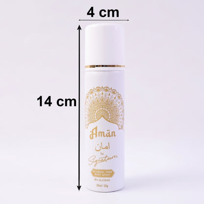 Signature Aman men's fragrance bottle side view