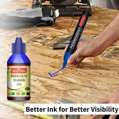 Soni Officamate Permanent Marker Ink 100ml – Quick Dry, Bright, Long-Lasting Refill Ink