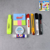 OfficeMate My Personal Office Kit – Complete Stationery Set with Glue Stick, Cutter, Markers, Correction Pen, Sticky Notes & More