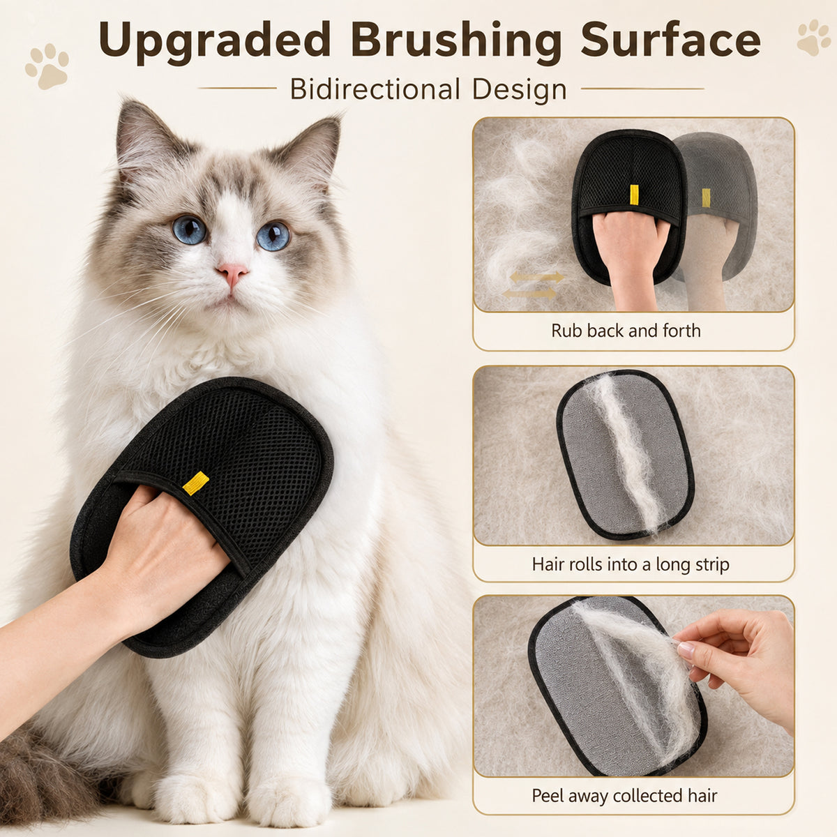 Reusable Lint Remover Glove for Pet Hair, Sofa, Clothes and Fabric Care (1 Pc)
