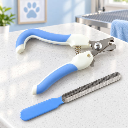 Pet Nail Clipper and File Set for Dogs and Cats, Home Pet Grooming Kit (1 Set)