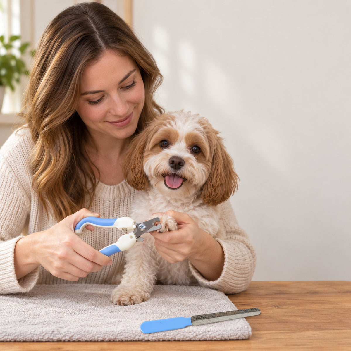 Pet Nail Clipper and File Set for Dogs and Cats, Home Pet Grooming Kit (1 Set)