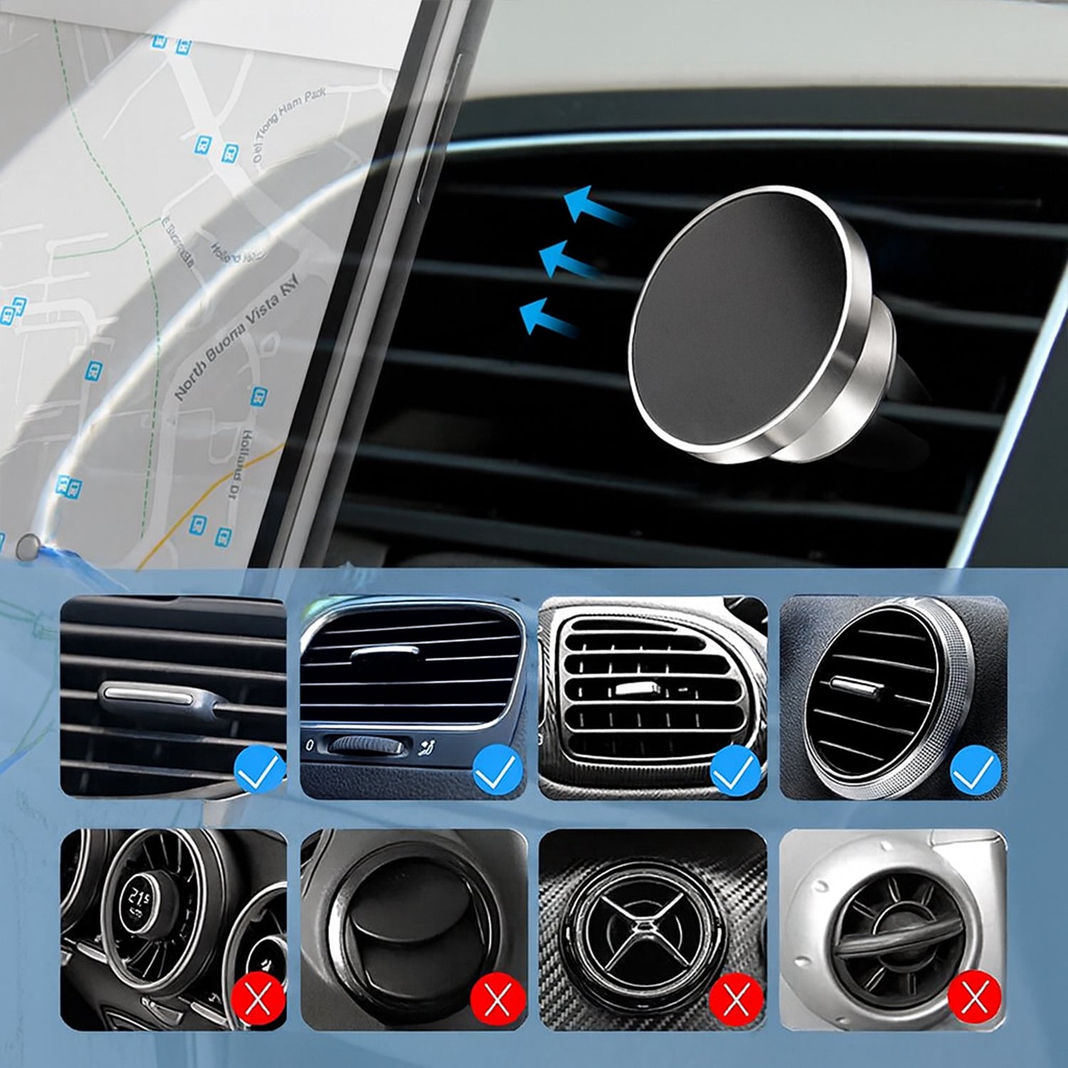 360° Rotating Magnetic Phone Holder Stand (1 Pc)