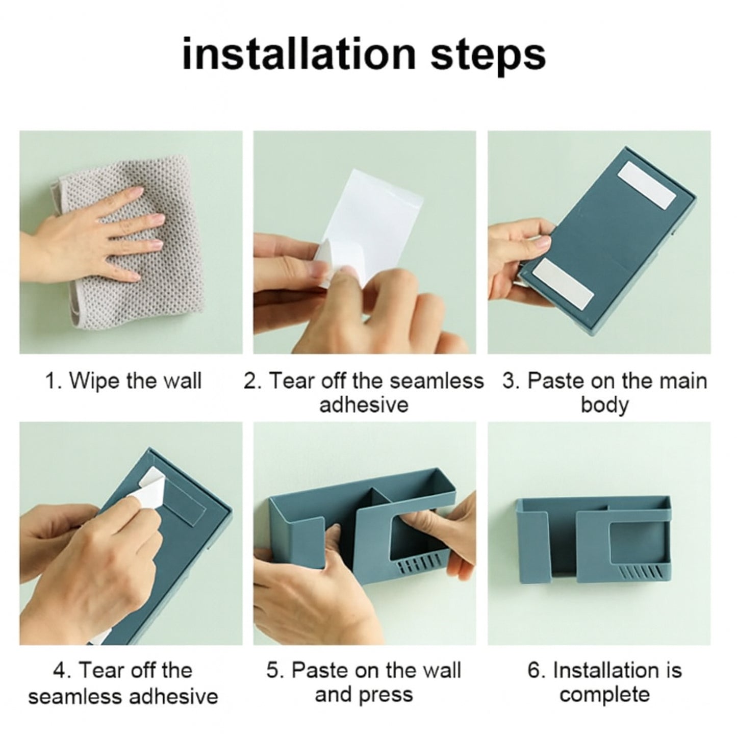 Wall Mounted Multi-Purpose Storage Holder – Mobile and Remote Control Organizer (1 Pc)