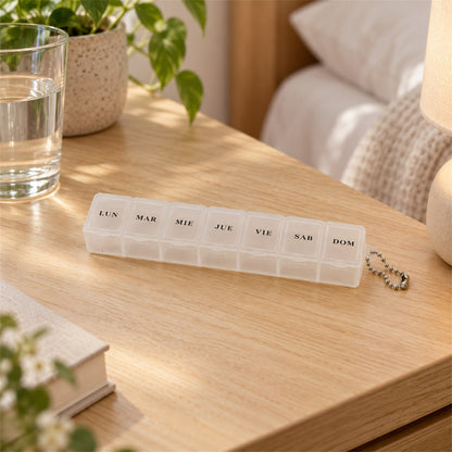 Medicine Pill Box with Clear Flip Lids for Weekly Travel Storage (7 Compartment)