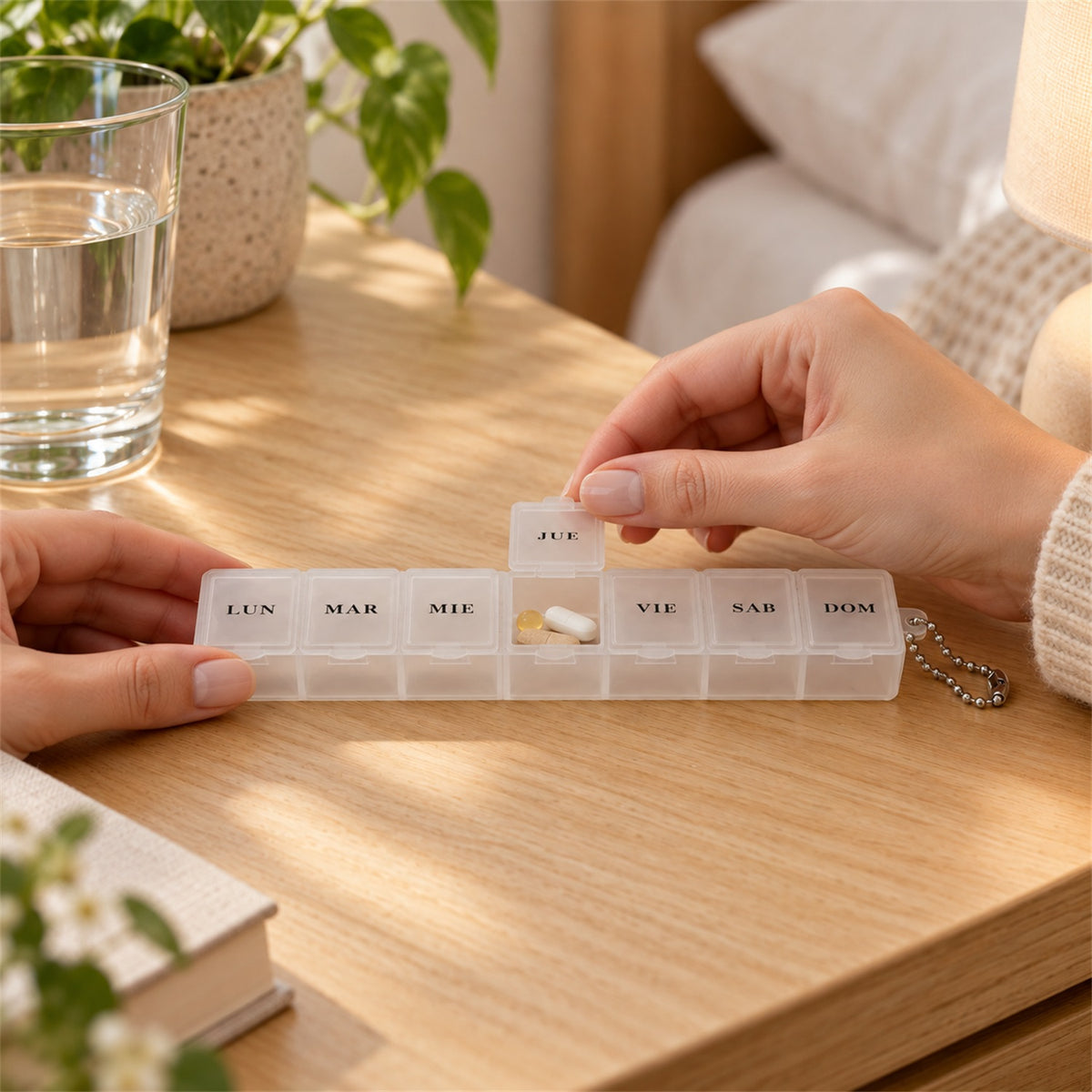 Medicine Pill Box with Clear Flip Lids for Weekly Travel Storage (7 Compartment)