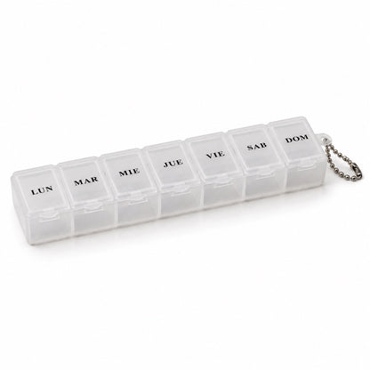Medicine Pill Box with Clear Flip Lids for Weekly Travel Storage (7 Compartment)
