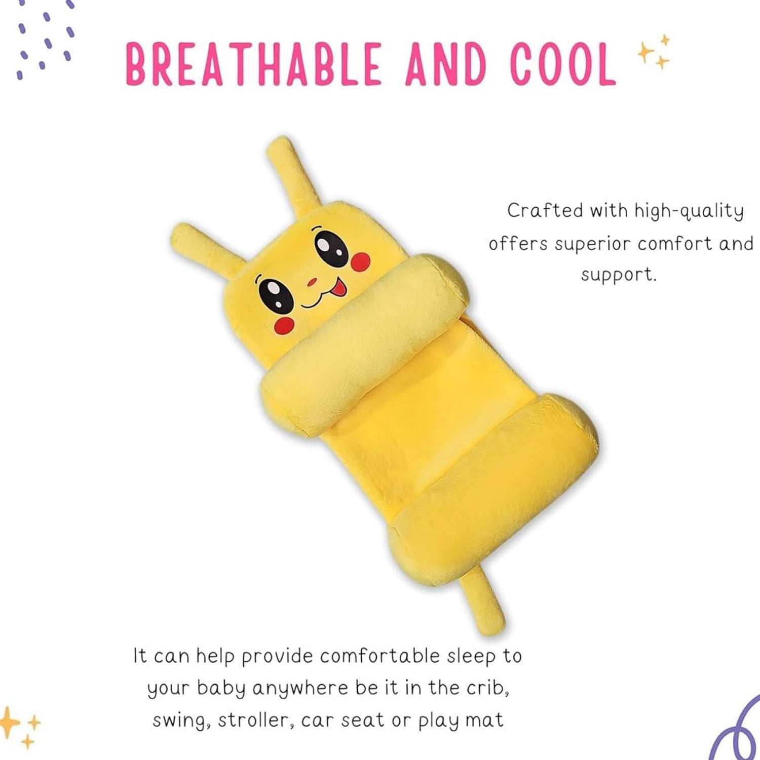 Baby Sliding Pillow with Soft Support Design (1 Pc)