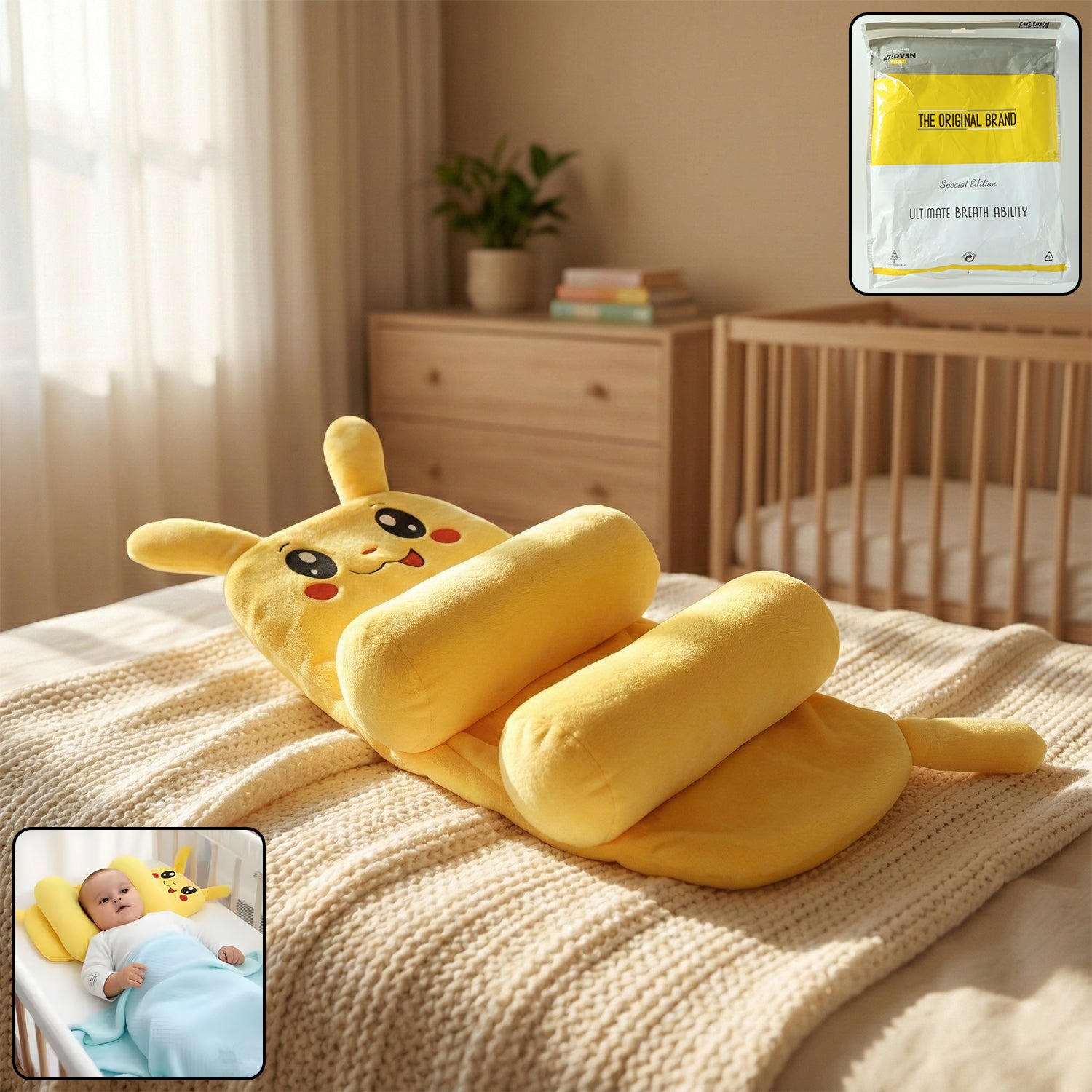 Baby Sliding Pillow with Soft Support Design (1 Pc)