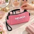 Cosmetic Pouch with Zipper Closure and Detachable Wrist Strap (1 Pc, 23x10.7 Cm)
