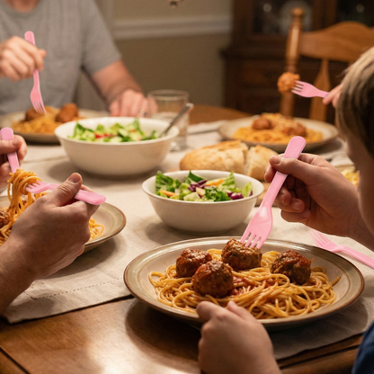 Plastic Fork Spoon,  Baby Fork Spoon Dessert Spoon (5pc set)