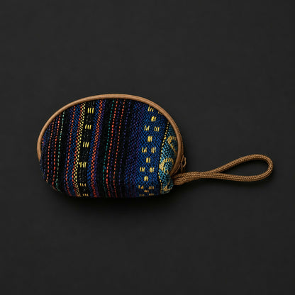 Compact coin pouch showing ethnic print