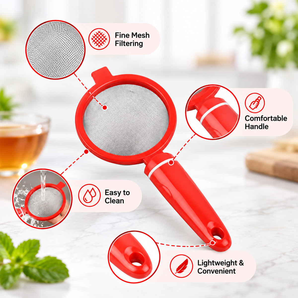 Plastic Chai Chalni – Fine Mesh Sieve Filter for Tea | Siplix
