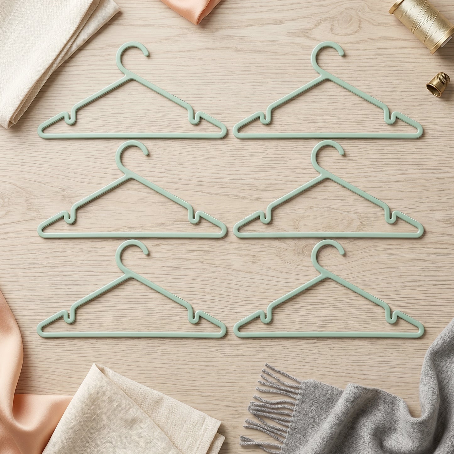 Durable plastic garment hanger close-up